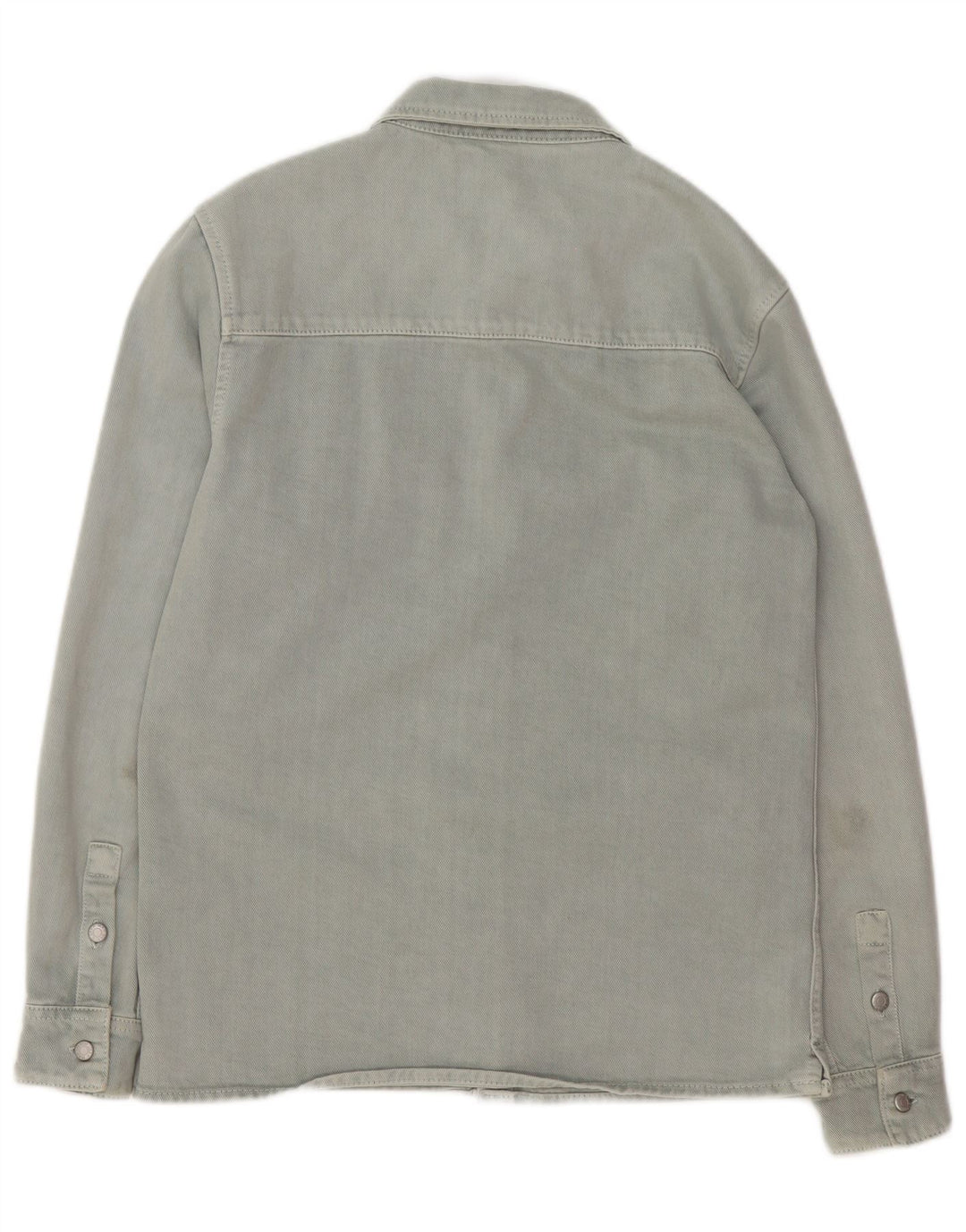 Camicia di jeans Zara da uomo dalla vestibilità comoda, piccola, in cotone verde