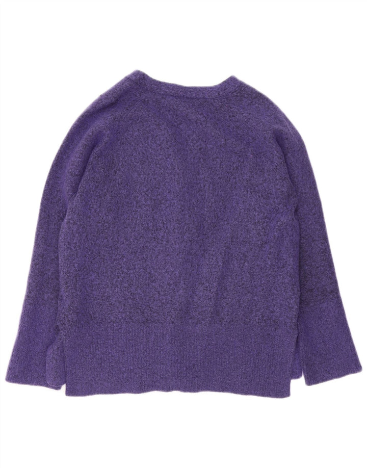 Maglione cardigan autografo da donna Marks & Spencer UK 14 viola medio