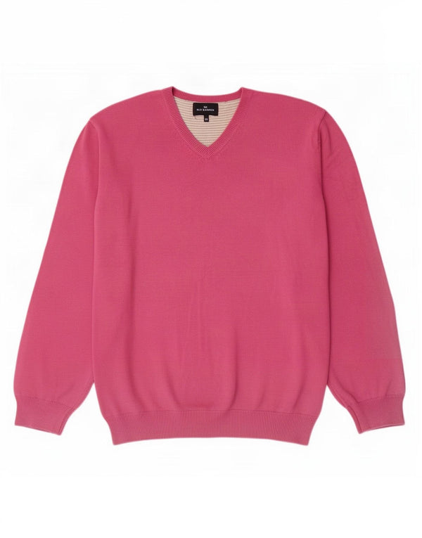 Maglione da uomo con scollo a V blu Harbour Marks & Spencer 2XL cotone rosa