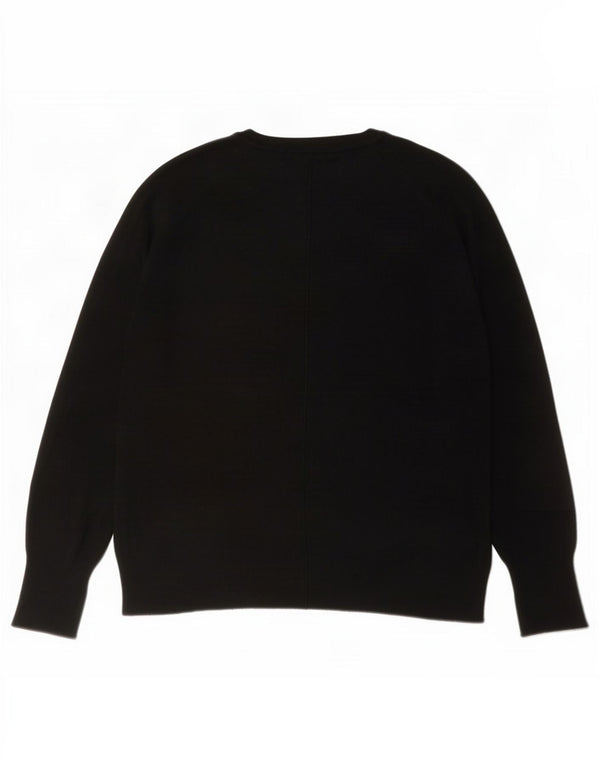Maglione maglione girocollo da donna Zara UK 14 medio nero