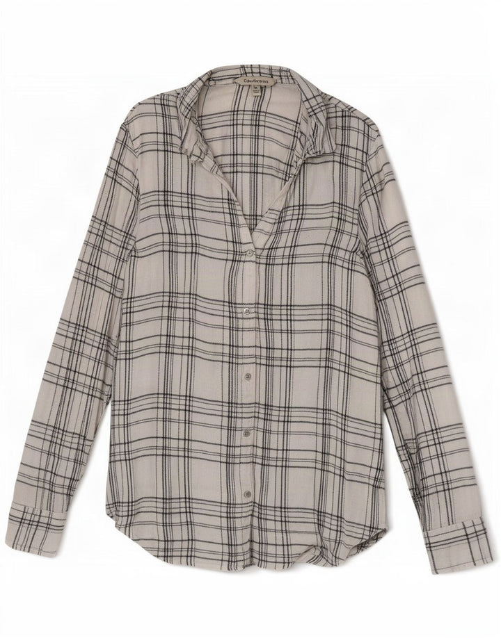 Camicia da donna Calvin Klein Jeans UK 12 medio bianco a quadri