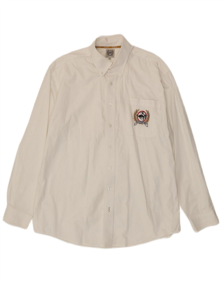 Camicia da uomo VINTAGE in cotone bianco medio
