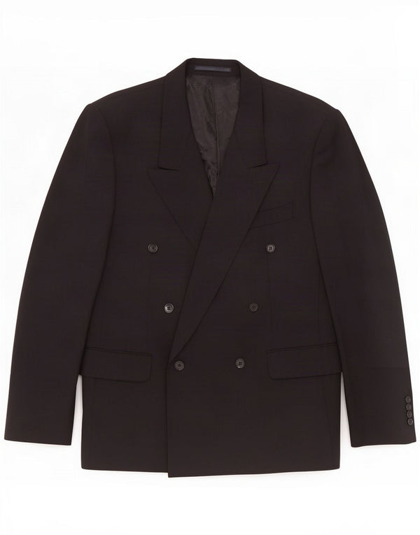 Pierre Cardin Giacca blazer doppiopetto da uomo UK 40 Large Blu Navy Lana
