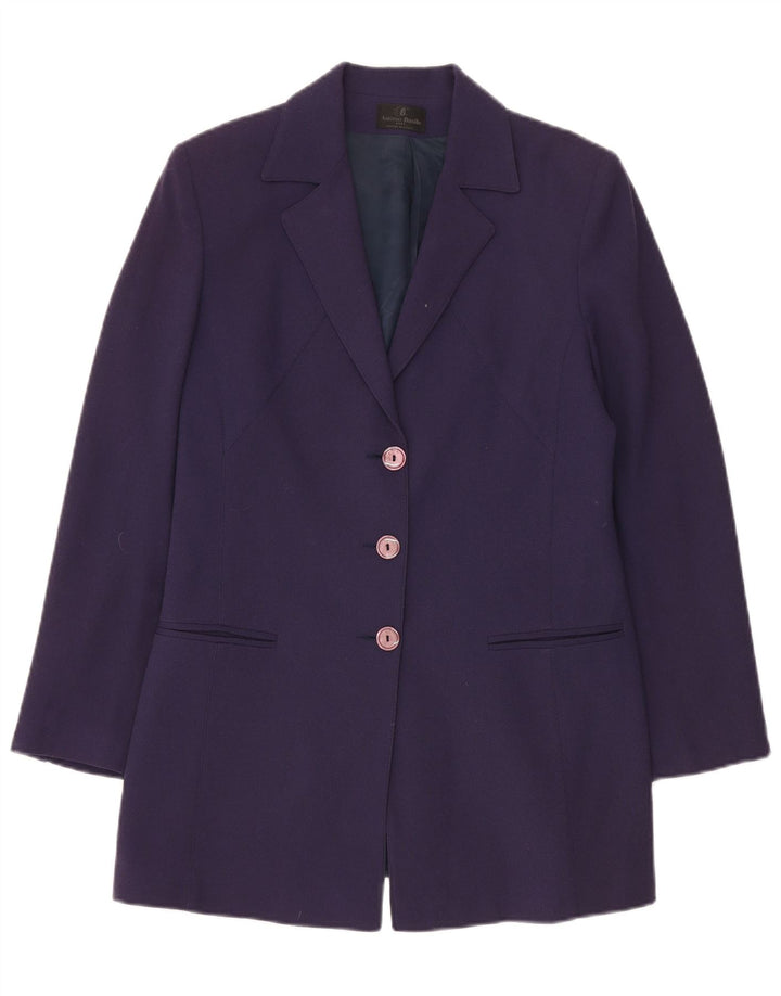 Giacca Blazer a 3 Bottoni da Donna A.Basile IT 46 Large Viola Lana