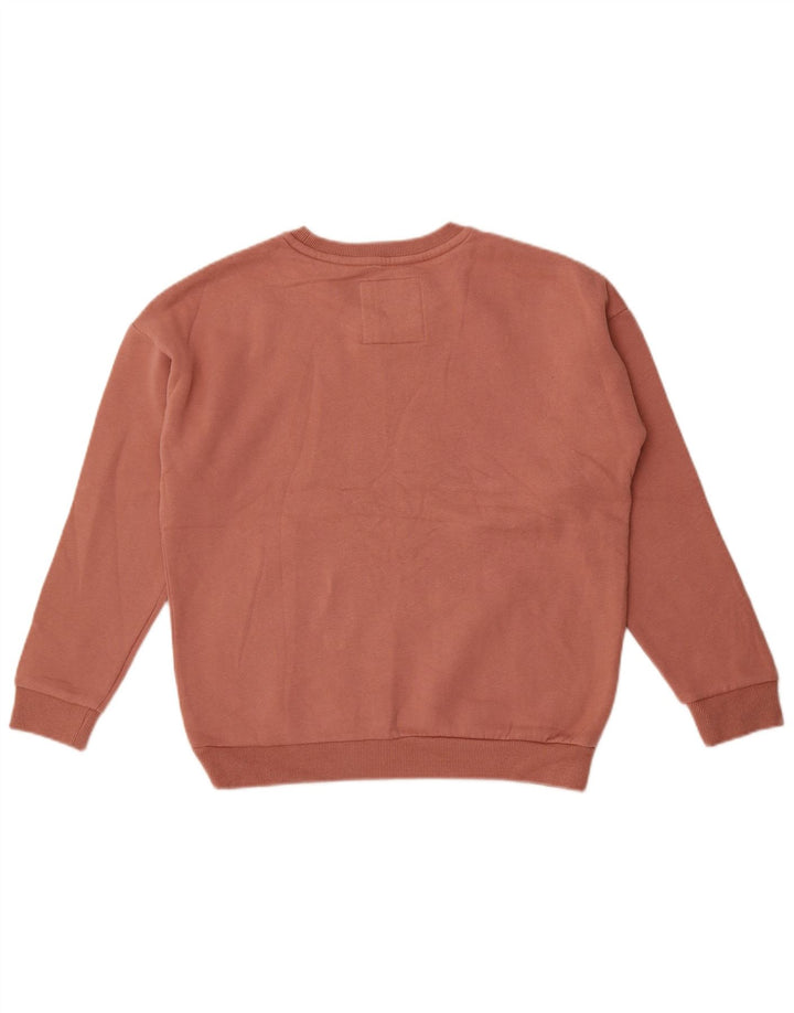 Felpa oversize con grafica da donna Superdry, maglione UK 10 Small, cotone rosa