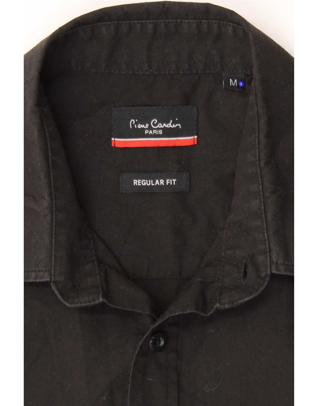 Camicia da uomo a maniche corte vestibilità regolare Pierre Cardin poliestere nero medio