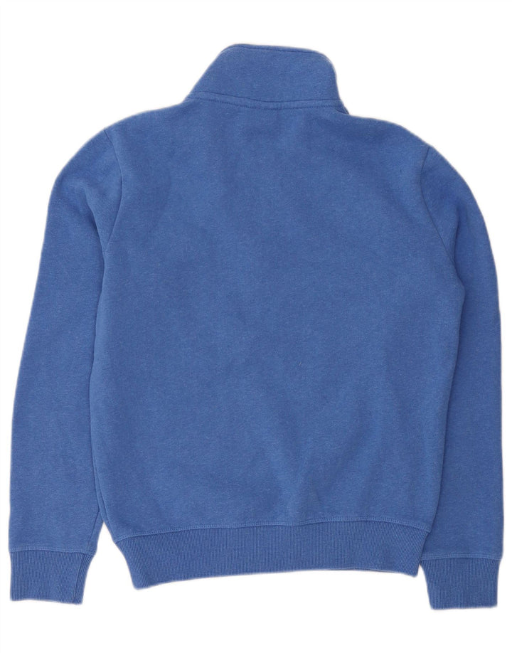Felpa da uomo con collo con zip Superdry, maglione piccolo in cotone blu