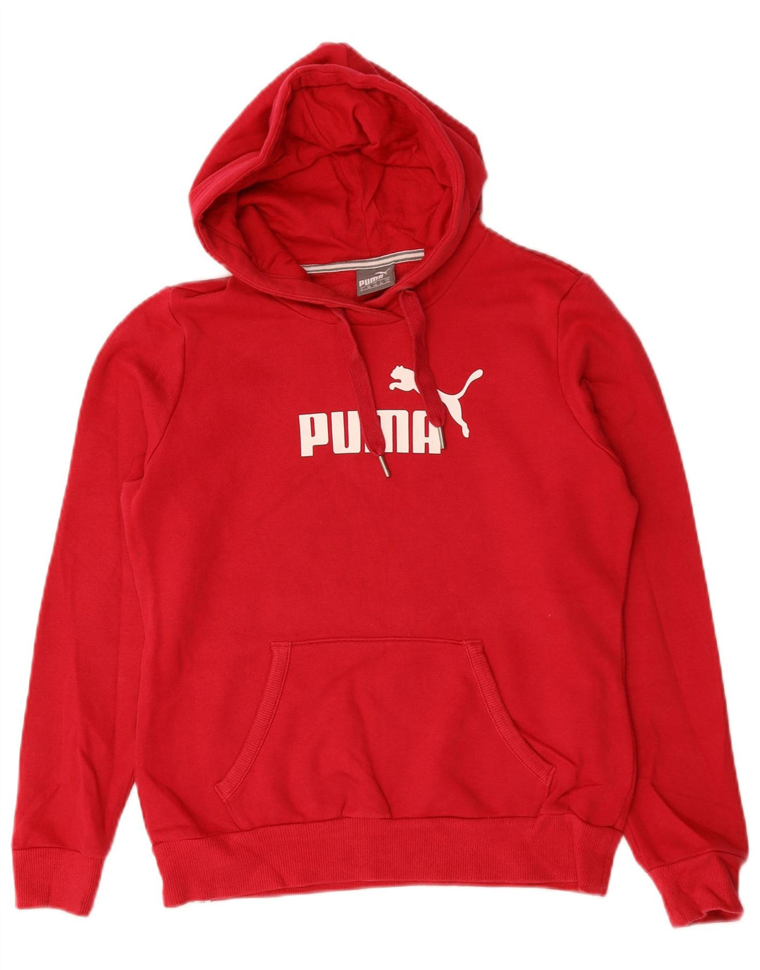 Felpa con cappuccio grafica PUMA da donna UK 10 Small Rosso Cotone