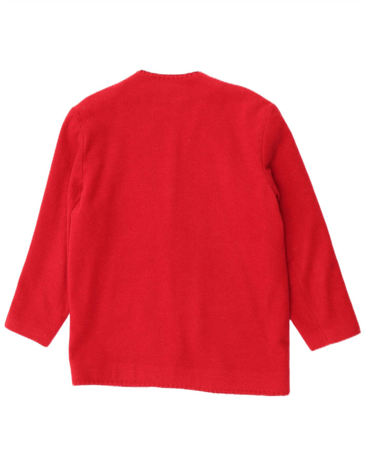 A.Wear Giacca Blazer a 3 Bottoni da Donna UK 12 Lana Rossa Media