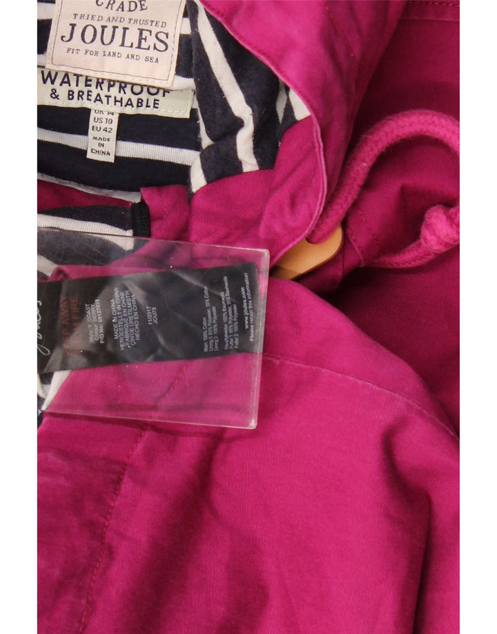 JOULES Bomber con cappuccio da donna UK 14 grande cotone rosa