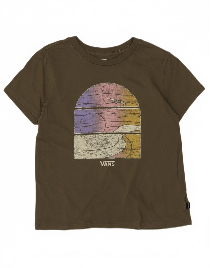 Maglietta grafica da bambino Vans 10-11 anni, cotone kaki medio