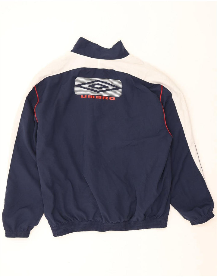 Giacca da ginnastica grafica da uomo Umbro XL XL in poliestere color block blu navy
