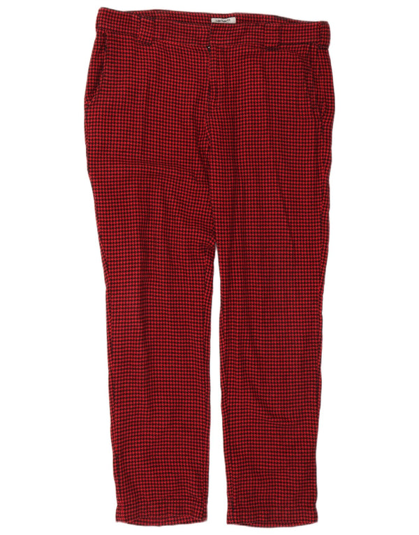 Pantaloni chino dritti da uomo Carhartt XL W40 L32 cotone pied de poule rosso