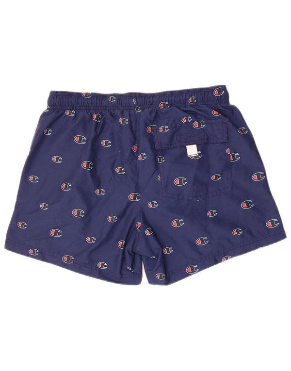 Pantaloncini da bagno grafici da uomo Champion, poliestere medio blu navy