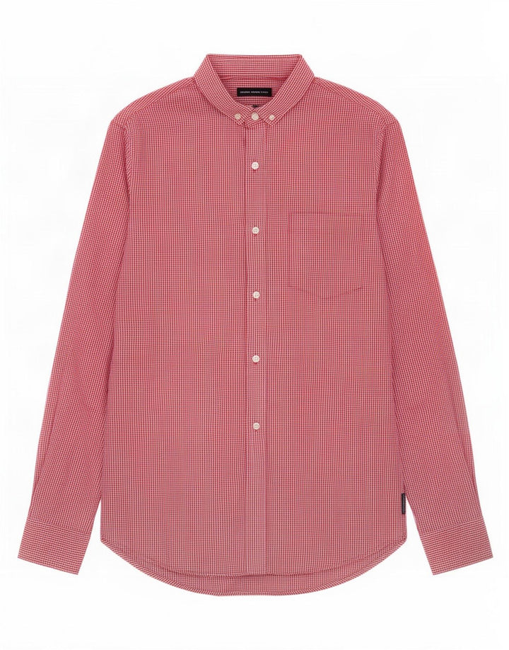 Camicia da uomo French Connection piccola in cotone a quadretti rossi