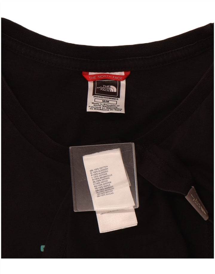 THE NORTH FACE Mens Graphic T-Shirt Top Medium Black Cotton