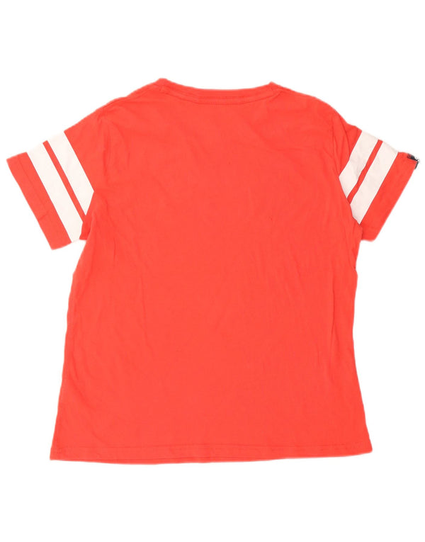 T-shirt grafica da donna Superdry Top UK 12 cotone color block rosso medio