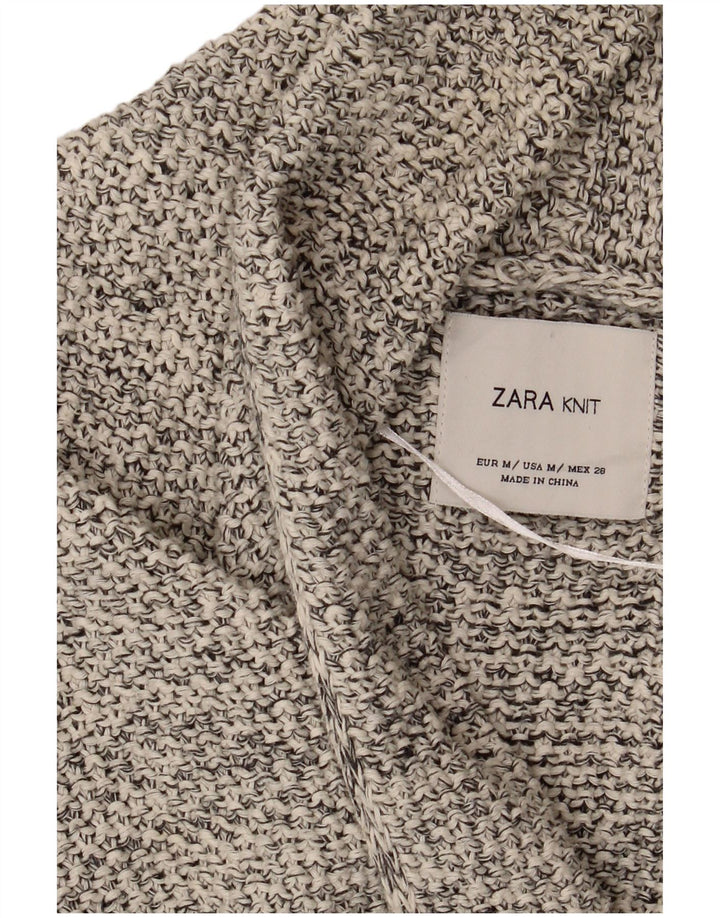Maglione cardigan aperto da donna Zara UK 14 Grigio medio screziato