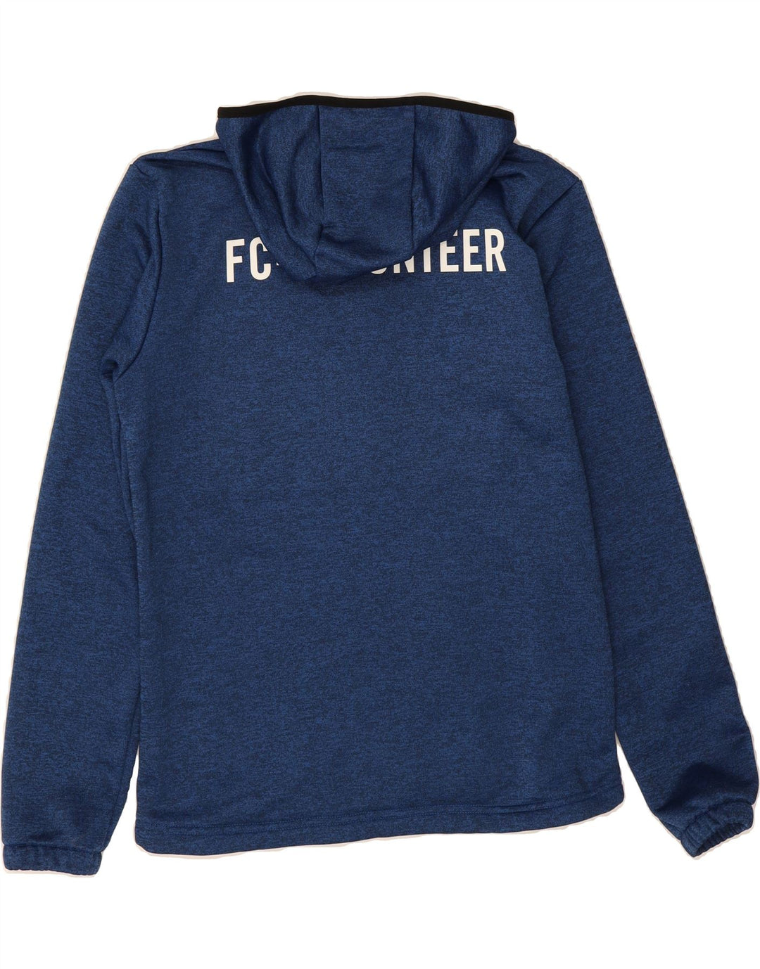 UHLSPORT Mens Graphic Zip Hoodie Sweater Medium Blue Polyester Vintage Uhlsport and Second-Hand Uhlsport from Messina Hembry 