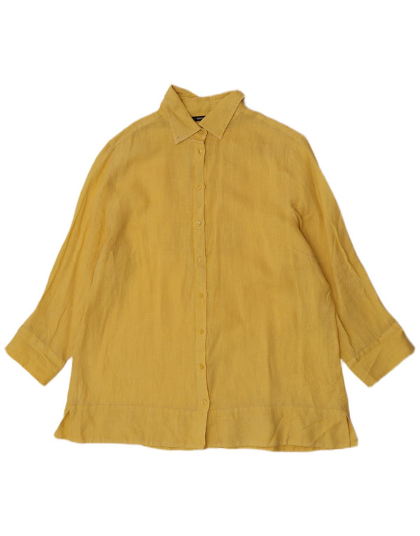 ELENA MIRO Camicia oversize da donna con maniche a 3/4 UK 18 XL Giallo