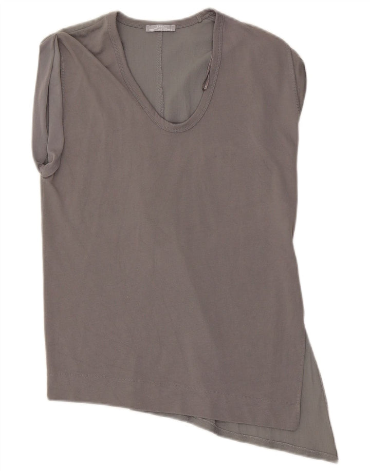 Camicetta asimmetrica da donna Zara Top UK 10 piccola viscosa grigia