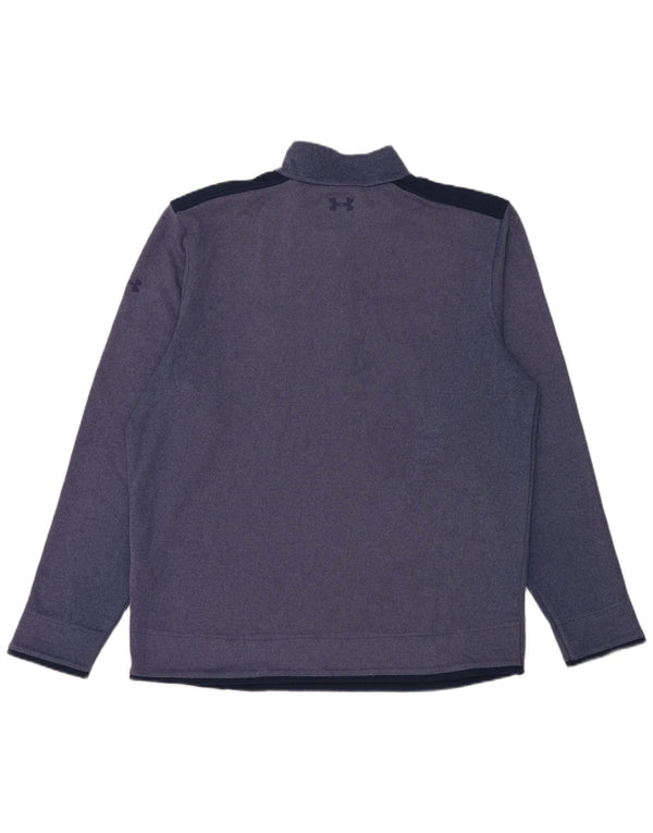 Under Armour Maglia da tuta pullover con zip e collo da uomo XL Poliestere blu navy