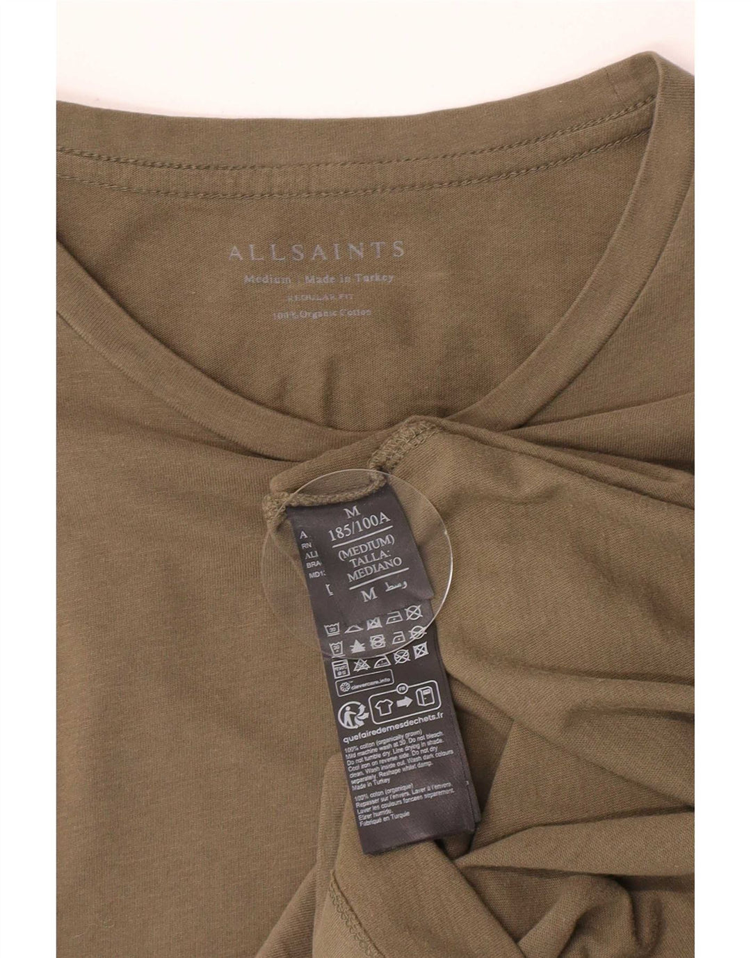 T-shirt da uomo vestibilità regolare All Saints Top in cotone verde medio