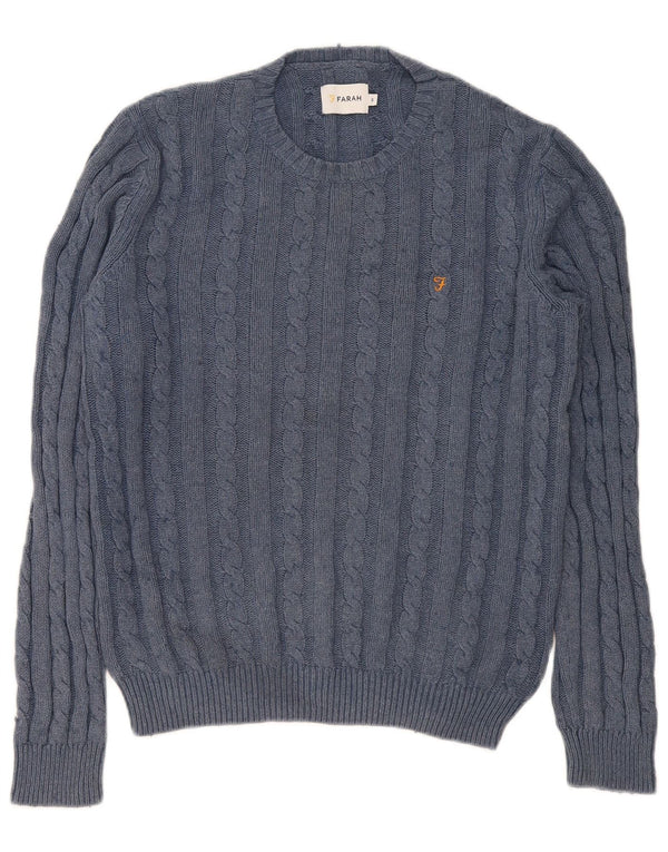 Maglione girocollo da uomo Farah piccolo in cotone blu navy