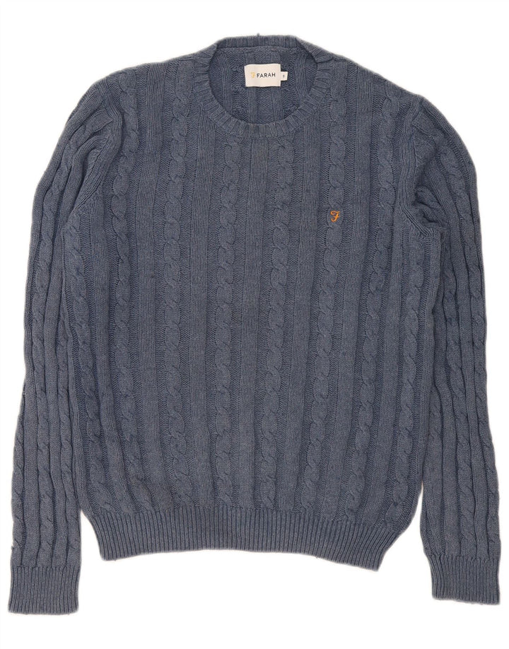 Maglione girocollo da uomo Farah piccolo in cotone blu navy