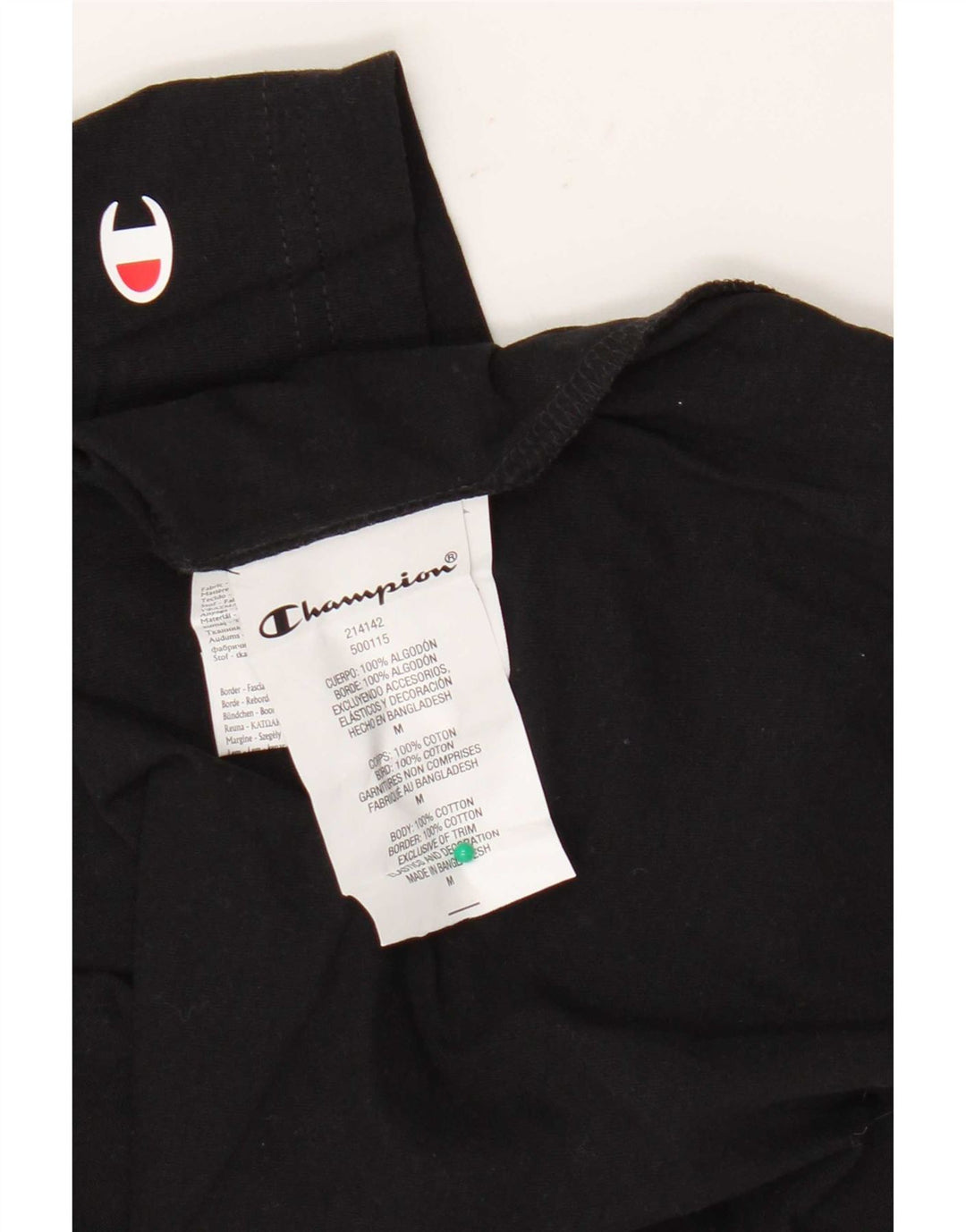 T-shirt grafica da uomo Champion Top in cotone nero medio