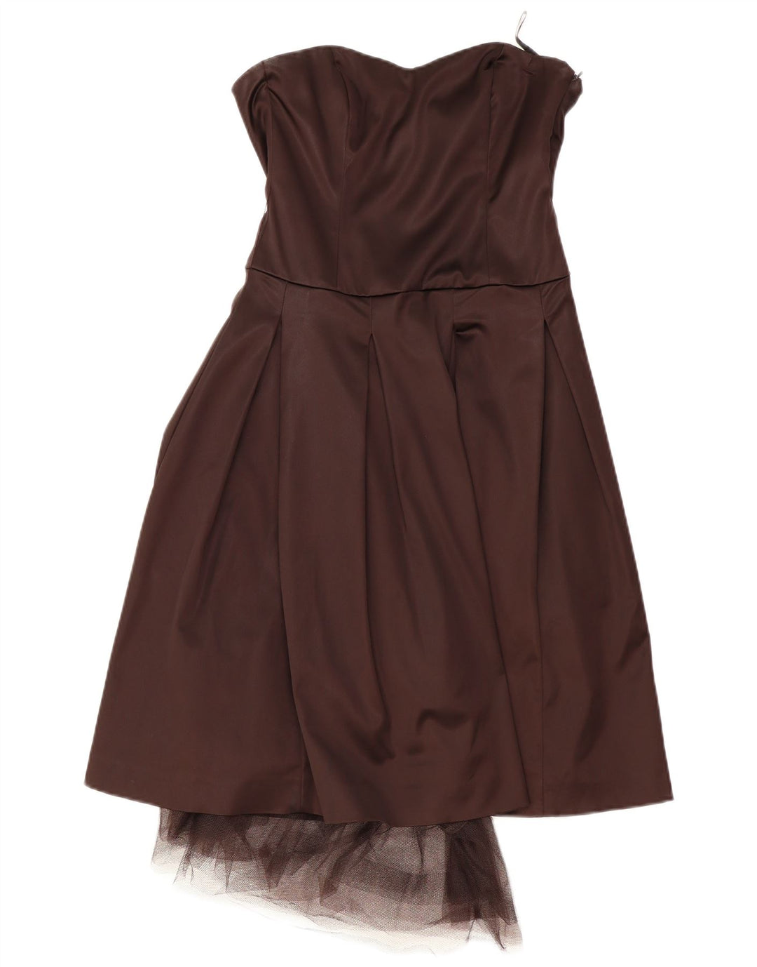 COAST Womens Strapless Dress UK 12 Medium Brown Acetate