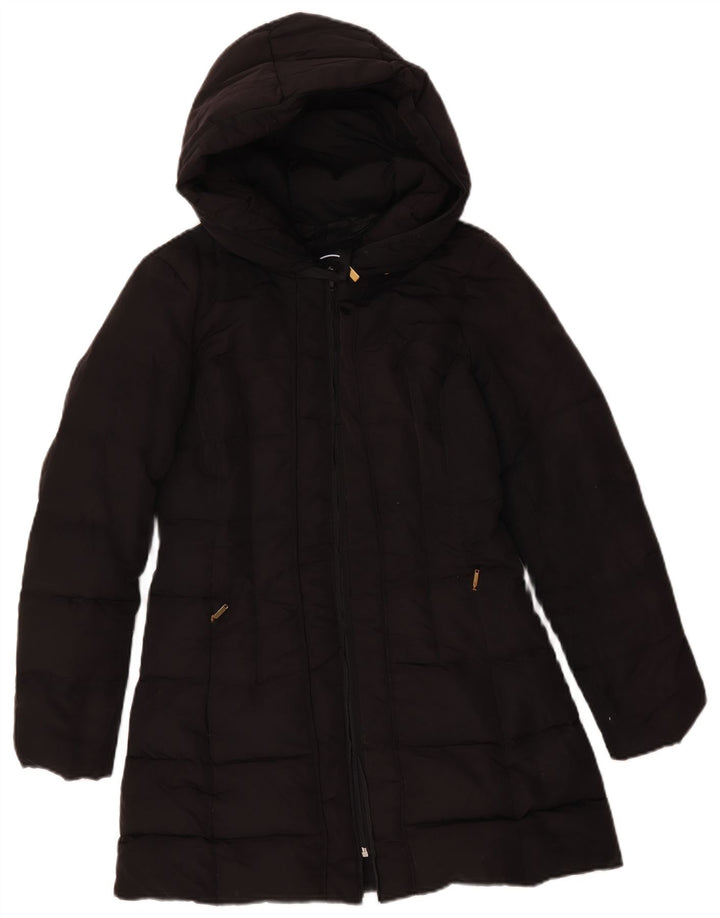 Giacca imbottita con cappuccio da donna Zara UK 14 poliestere nero medio