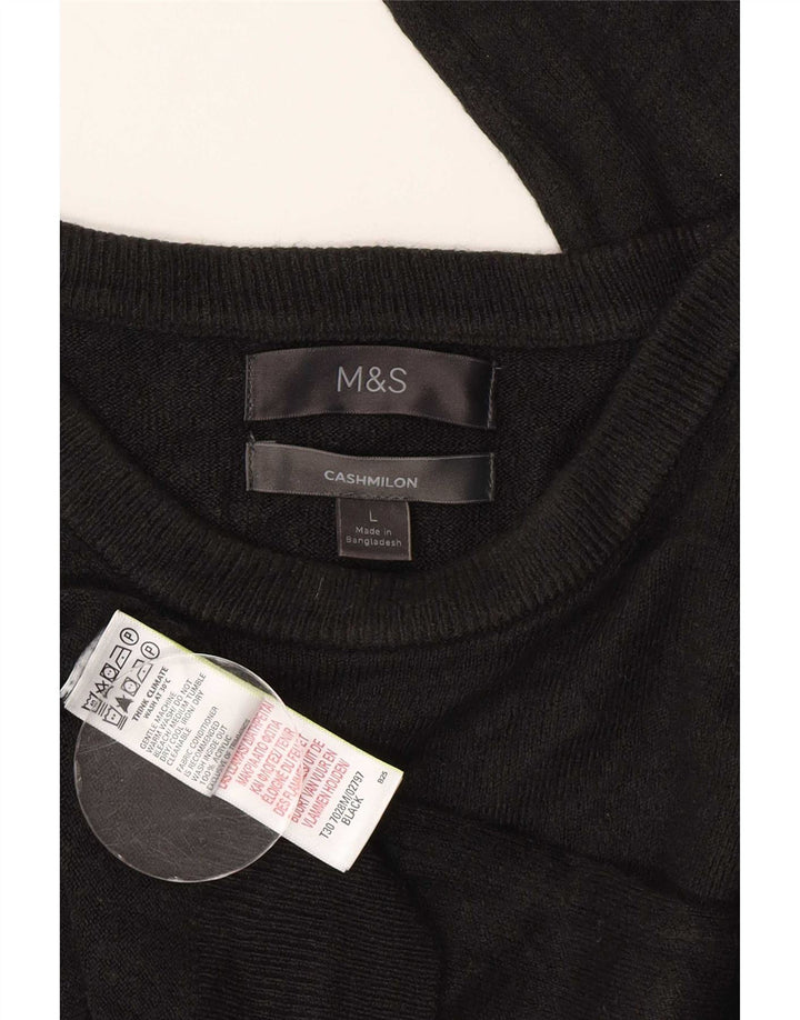 Maglione maglione girocollo da uomo Marks & Spencer grande acrilico nero