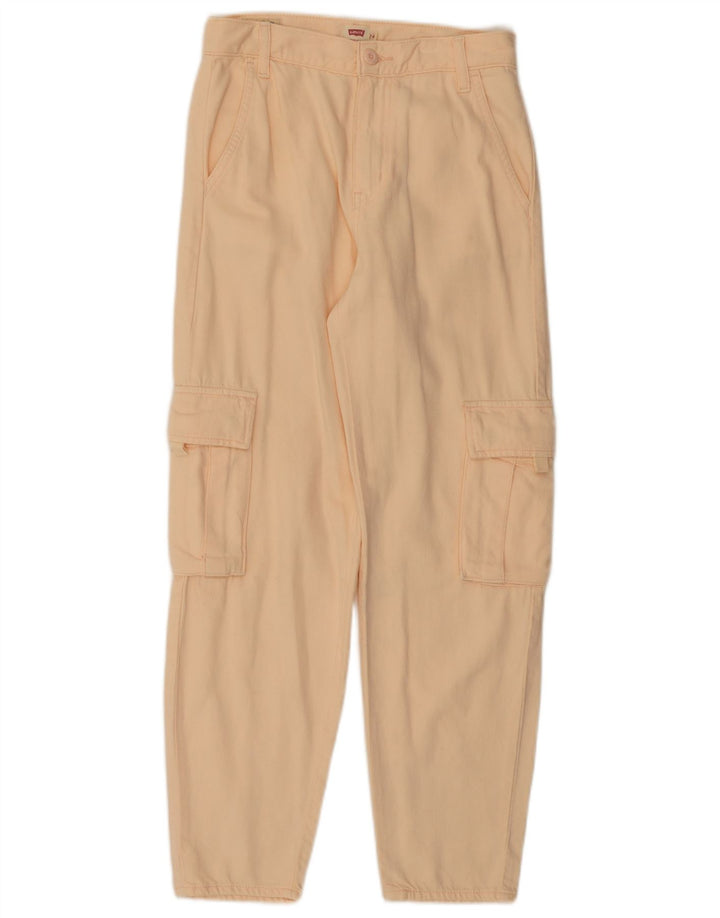 Pantaloni cargo affusolati a vita alta da donna LEVI'S W24 L28 in cotone rosa