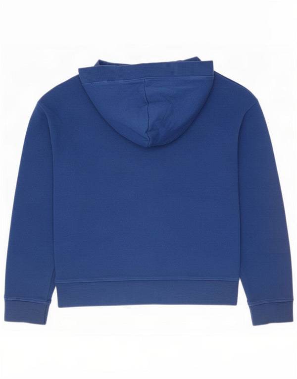 Tommy Hilfiger Felpa con cappuccio grafica da donna UK 16 Large Blu Colourblock