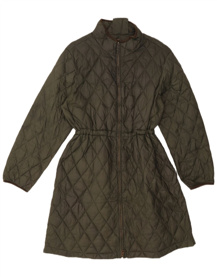Cappotto imbottito trapuntato da donna Marks & Spencer UK 18 XL poliammide kaki