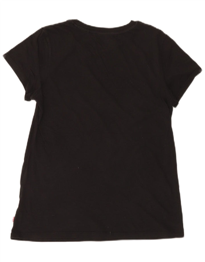 T-shirt grafica da donna LEVI'S Top UK 12 piccola in cotone nero