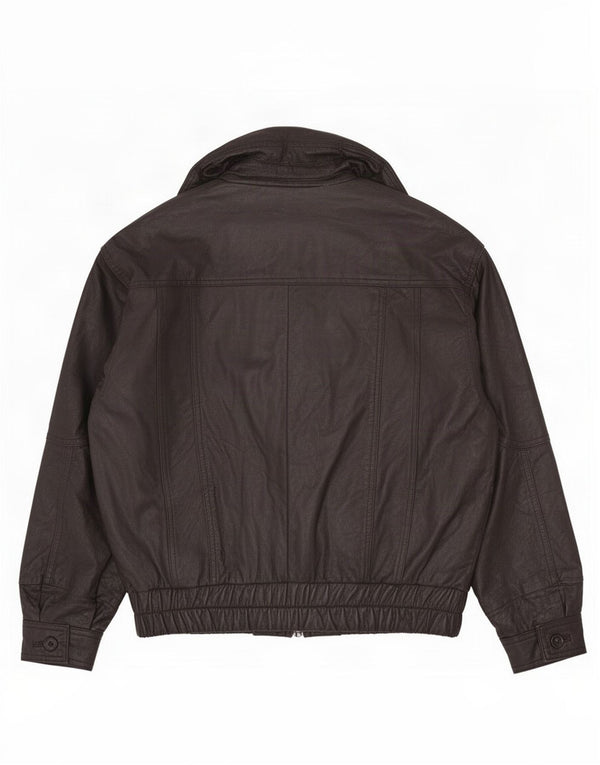 Giacca in pelle da uomo Milan UK 40 grande nera