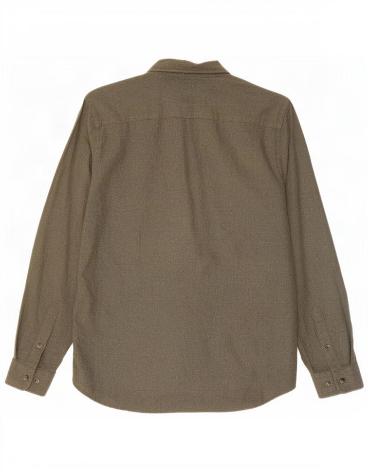 Camicia da uomo in flanella Jack & Jones piccola in cotone kaki