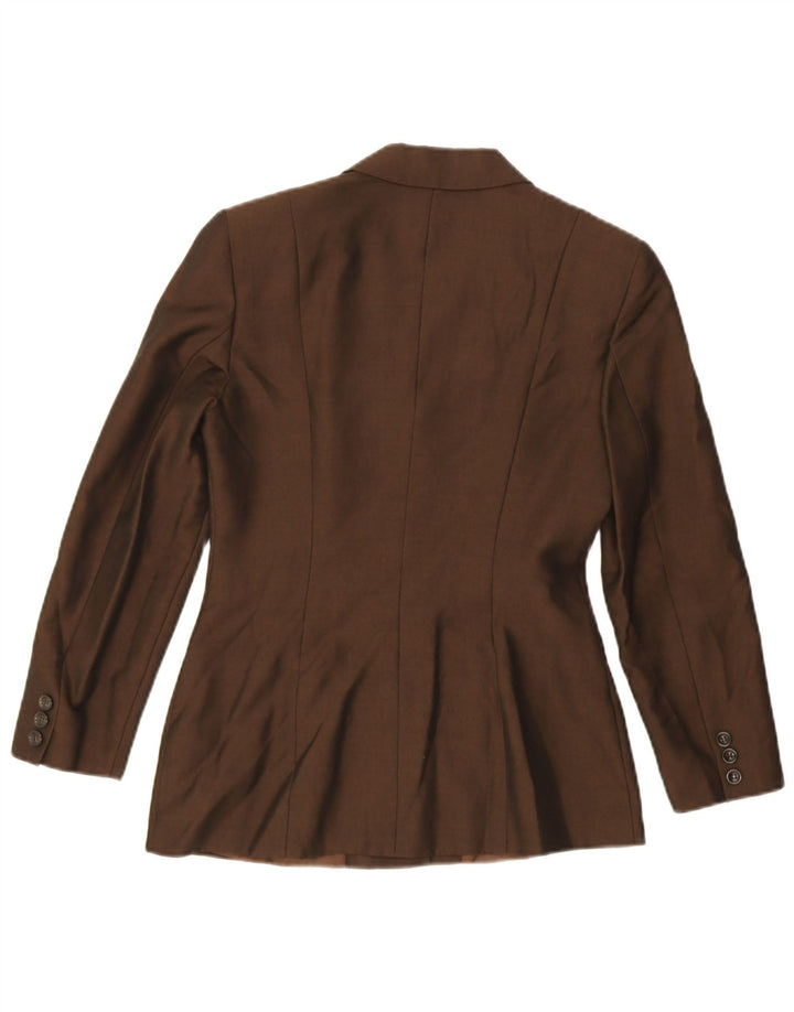 Max & Co. Giacca blazer a 3 bottoni da donna UK 6 XS Marrone Viscosa