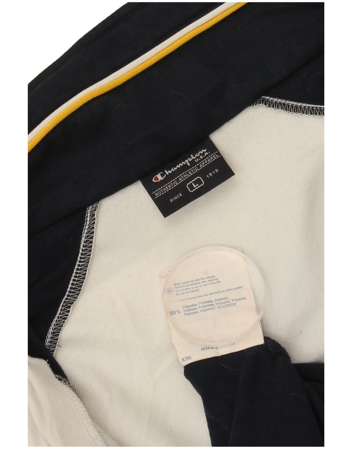 CHAMPION Mens Tracksuit Top Jacket Large Navy Blue Colourblock Polyester
