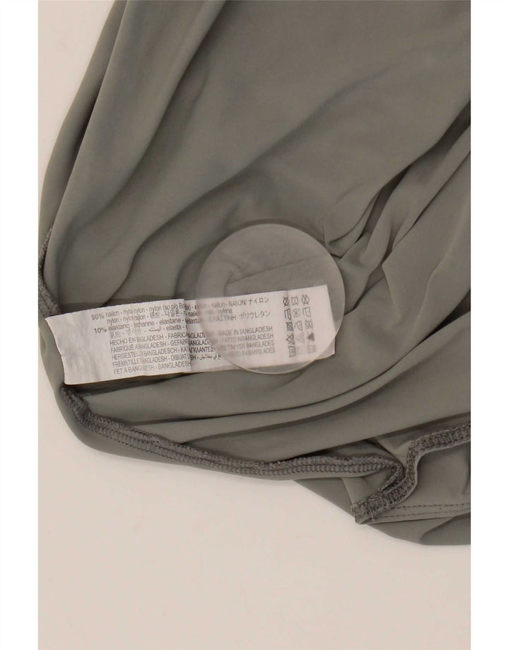 Body a maniche lunghe da donna Zara UK 12 Nylon grigio medio