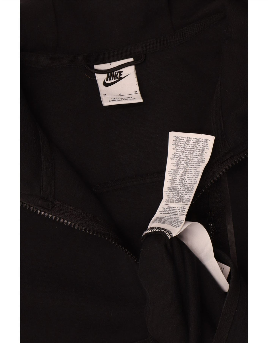Felpa con cappuccio e zip Nike da uomo in cotone nero medio