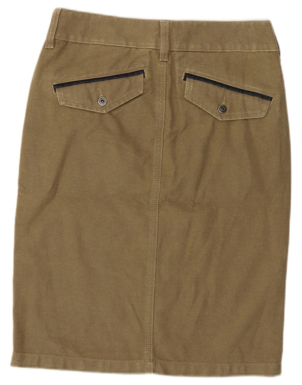Diesel Womens Pencil Skirt W26 Small Khaki Cotton