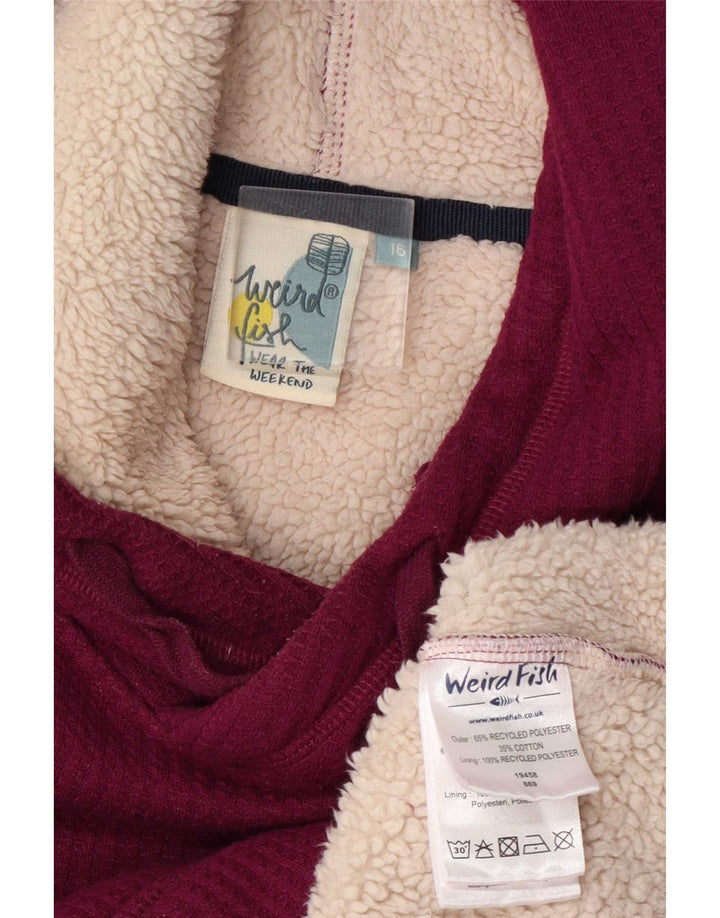 Maglione con cappuccio da donna Weird Fish UK 16 Large Bordeaux Poliestere