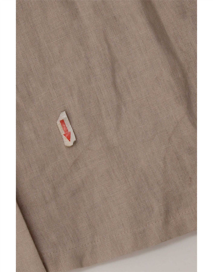 Camicetta Camicia Vintage da Donna IT 44 Lino Grigio Medio