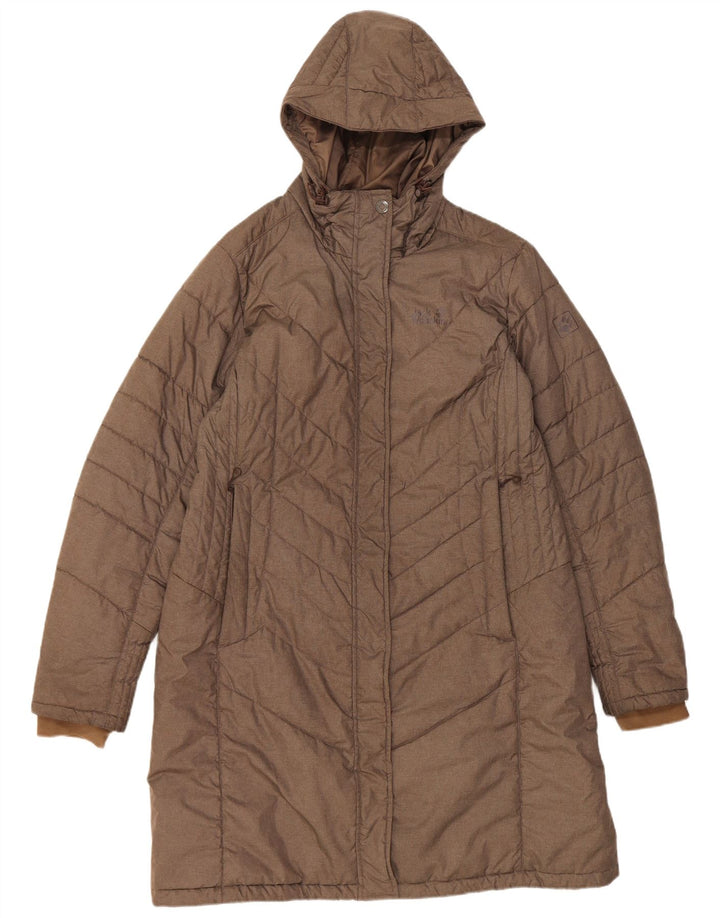 Cappotto imbottito con cappuccio da donna Jack Wolfskin UK 18/20 XL Poliestere beige