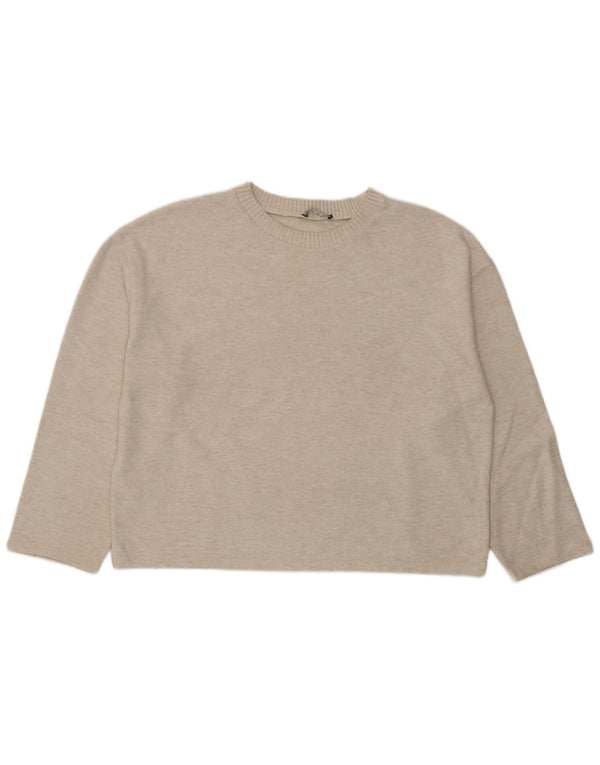 Top oversize da donna Zara a maniche lunghe UK 16 grande bianco sporco