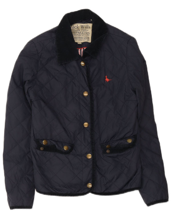 Giacca trapuntata da donna Jack Wills UK 10 piccola in nylon blu navy