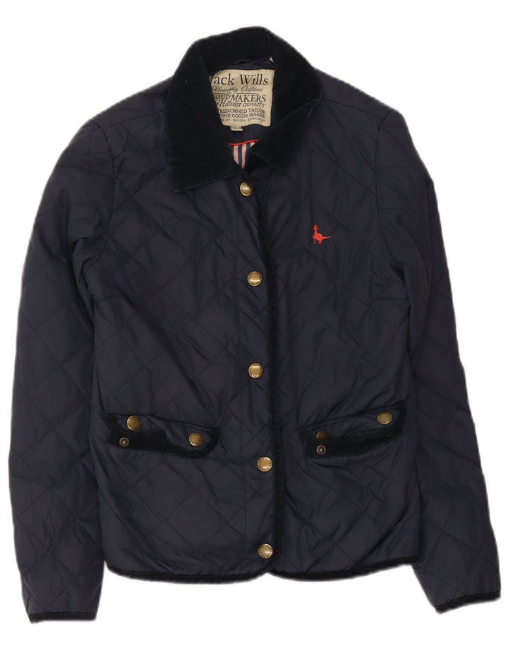 Giacca trapuntata da donna Jack Wills UK 10 piccola in nylon blu navy